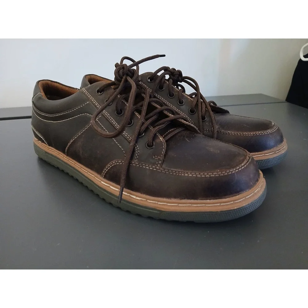 Florsheim Work Mens FS2600 Brown Leather Safety Toe Oxford Shoes Size 10.5D